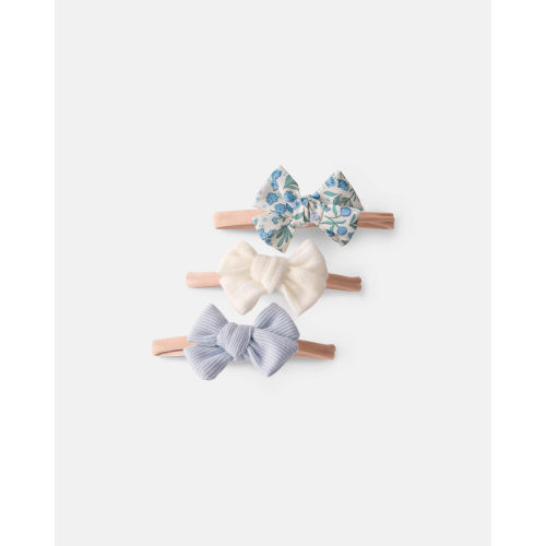 Baby Girl 3-Pack Bow Headbands - Blue