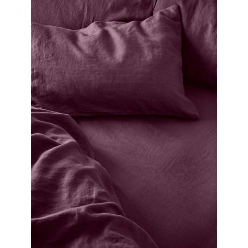 Berry Linen Blend Fitted Sheet | Piglet in Bed US