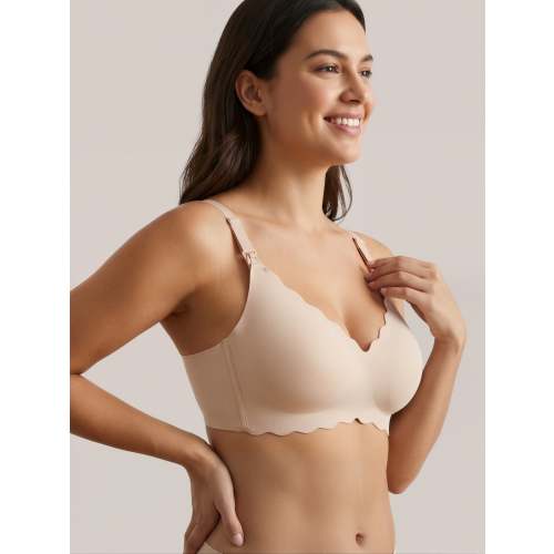 MiniMama Floral Push up Nursing Bra - M (Color: Oyster Pink)