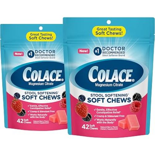 Colace Stool Softener Soft Chews, Mixed Berry, 42 Count