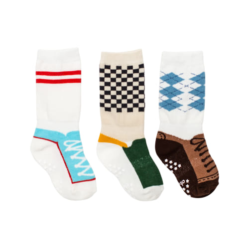 Cheski Socks (3 Pack) - Blue/Gray, 9-18 Months.