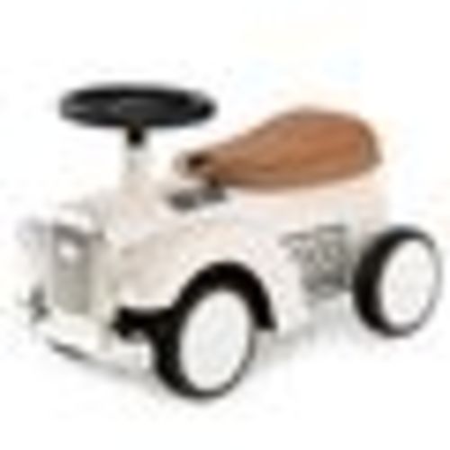 Costway Retro Kids Ride-on Toy Kids Sit to Stand Vehicle with Working Steering Wheel White