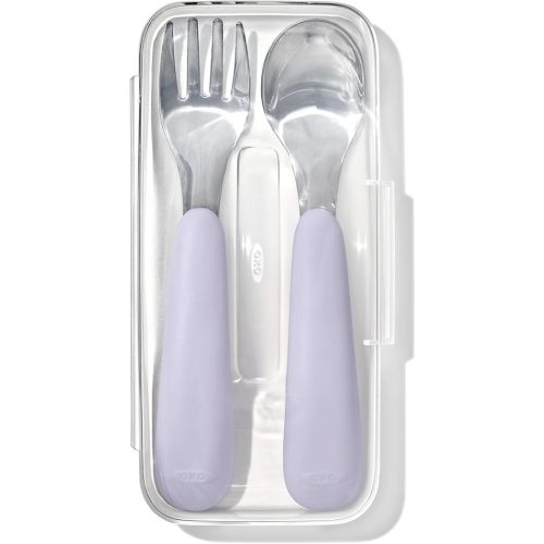 OXO Tot On-The-Go Fork and Spoon Set - Lilac