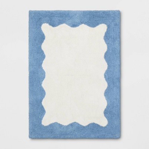 4'x5'6" Wave Kids' Rug Blue - Pillowfort™