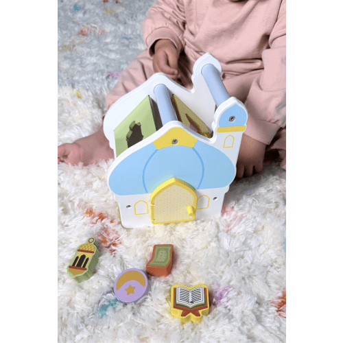 Islamic Symbols Shape Sorter- Wooden, Muslim Kids Toys – Lala + Mo