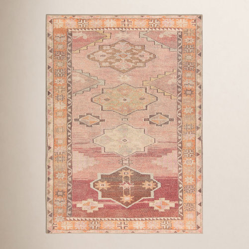 Birch Lane™ Debary Machine Washable Performance Orange/Pink/Brown Rug & Reviews | Birch Lane