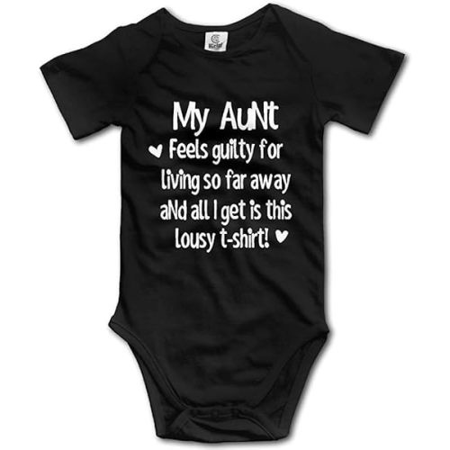 My Aunt Feels Guilty Baby Climbing Short Sleeve Onesie 6-12 Month Black