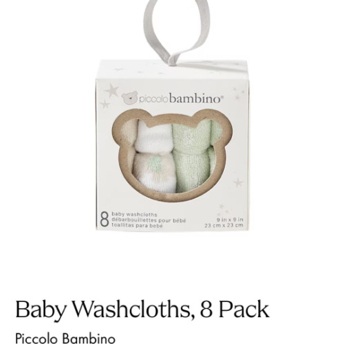 Baby Washcloths, 8 Pack