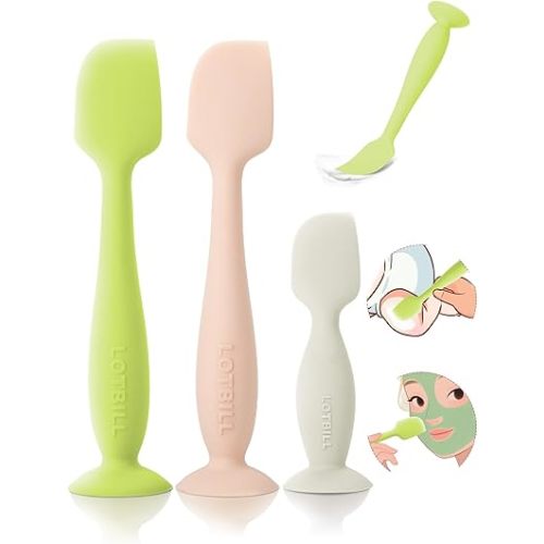 Diaper Cream Spatula, 2 Pack Butt Spatula Baby, Silicone Diaper Cream Applicator, Full-Size + Mini Butt Paste Spatula for Babies, Newborn Baby Necessities (Green+Pink+Beige)