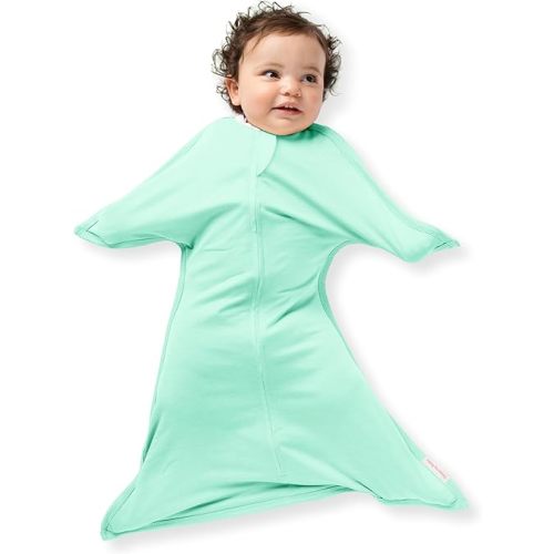 SleepingBaby Zipadee-Zip Transition Swaddle - Cozy Baby Swaddle Blanket with Zipper Convenience - Roomy Wearable Blanket for Easy Diaper Changes - Classic Mint, X-Small (3-6 Month)