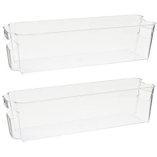 Clear Plastic Freezer Organizers, Breastmilk Storage Containers (14.5 x 4 x 3.75 In, 2 Pack)