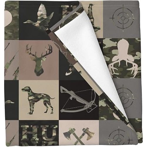 Hunting Patchwork Baby Blankets for Boys Girls Vintage Camouflage Deer Duck Infant Toddler Newborn Receiving Blankets Forests Hunter Swaddling Wrap for Crib Stroller 30x40in
