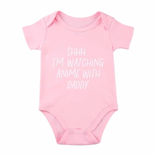 Shh I'm Watching Anime with Daddy Baby Bodysuit Funny Baby Bodysuit Unisex