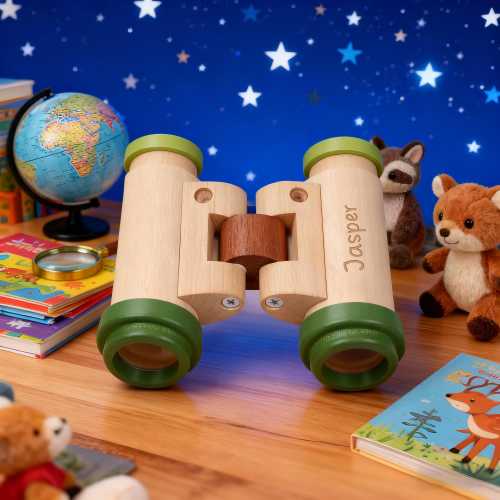 Personalized Wooden Binoculars for Kids,Green Eco-Friendly Toddler Outdoor Exploration Toy, Nature Activity,Baby Gift,Baby Shower Gift