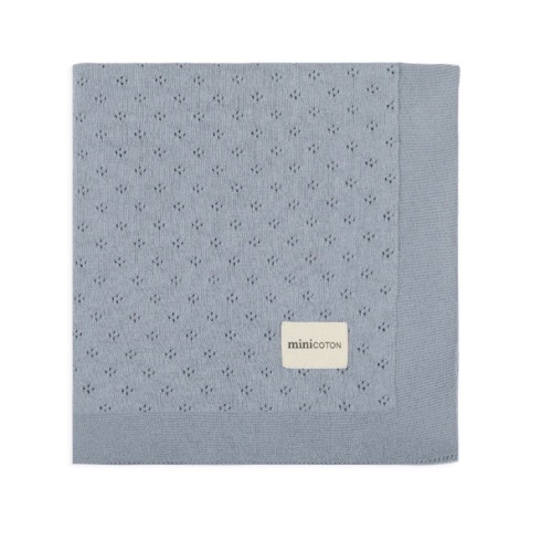 Holey Knit Blanket Blue