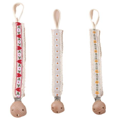 XIRQI 3Pcs Pacifier Clip,Eco-Friendly Beechwood Pacifier Holder,Convenient Clip Baby Pacifier Clip,Color Mixxing1