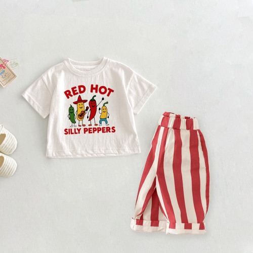 RED HOT SILLY PEPPERS Baby Toddler 2 Piece Set