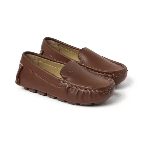 Boy Chocolate Brown Leather Driving Shoe by Janie and Jack