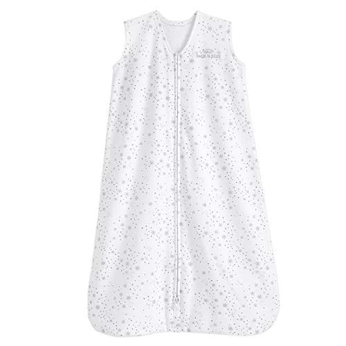 HALO SleepSack, 100% Cotton Wearable Blanket, Swaddle Transition Sleeping Bag, TOG 0.5, Midnight Moons-grey, Large, 12-18 Months
