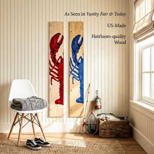 PERSONALIZED Lobster Wooden Growth Chart / Baby Shower / Lobster Decor / Under the Sea First Birthday /Fishing Nursery Decor Boys Beach Baby