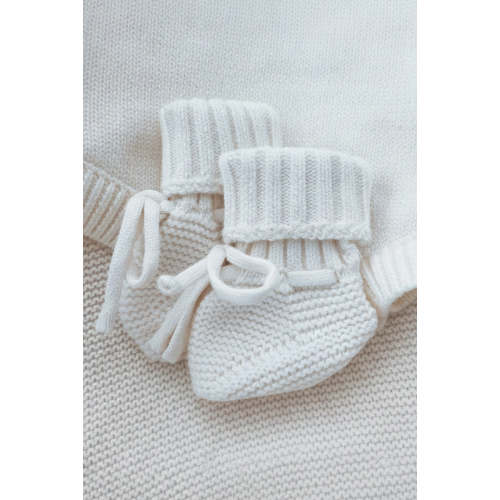 Knit Baby Booties in Ivory | Caden Lane