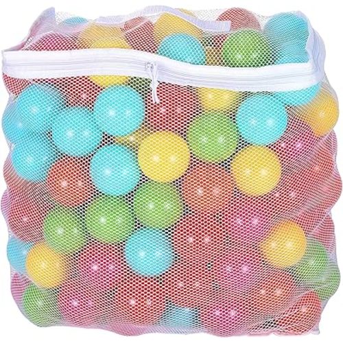 BalanceFrom Play Pit Balls Toy Set for Kids with Reusable Bag, Rainbow or Pastel Colors - Crush-Proof Plastic for Ball Pits, Bounce Houses, Tents, Playhouses, Pools and Indoor or Outdoor Games