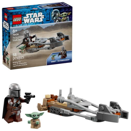 LEGO Star Wars The Mandalorian & Grogu's Speeder Bike - Building Toy for Boys & Girls, Ages 6+ - Great Gift for Kids - W/ 2 Star Wars Figures - 75436