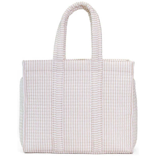 Sand Pimlico Stripe Quilted Go Go Tote