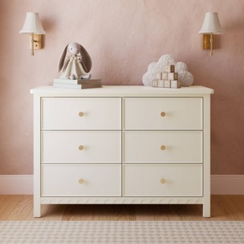 Graco Sasha 6-Drawer Double Dresser - Frosted Oat