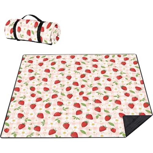 Picnic Blankets Beach Blanket 80" X 80" Extra Large Waterproof Camping Blankets Portable Outdoor Mat 3-Layer Blanket for Beach, Hiking, Park, Music Festival, Grass Lawn,Travel