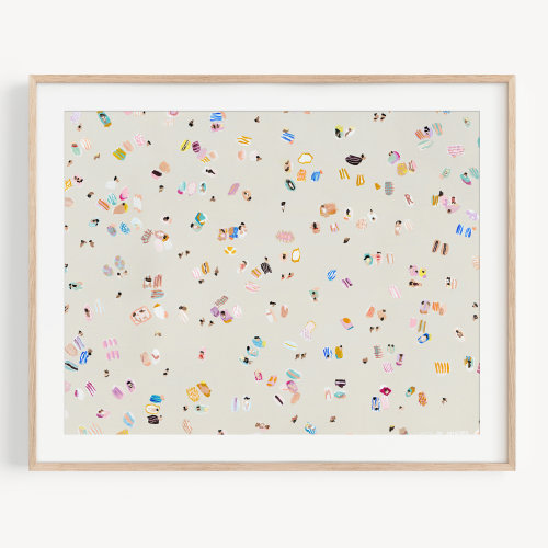 Neutral Beach Print California Wall Art For Nursery Beach Decor  Beach Aerial View Minimalist Art Coastal Poster Ocean Waves People Umbrella