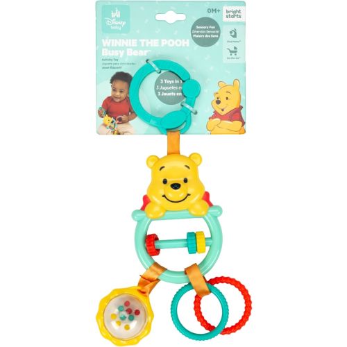 Bright Starts Disney Baby Winnie The Pooh Busy Bear Activity Toy, Unisex Stroller Toy, Newborns & Up