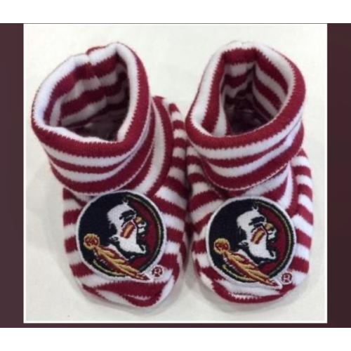 Florida State Infant Striped Booties (Garnet/White)