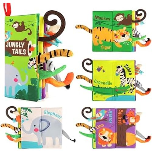 beiens Baby Books Toys, Tummy Time Touch and Feel Sensory Toys for Infant