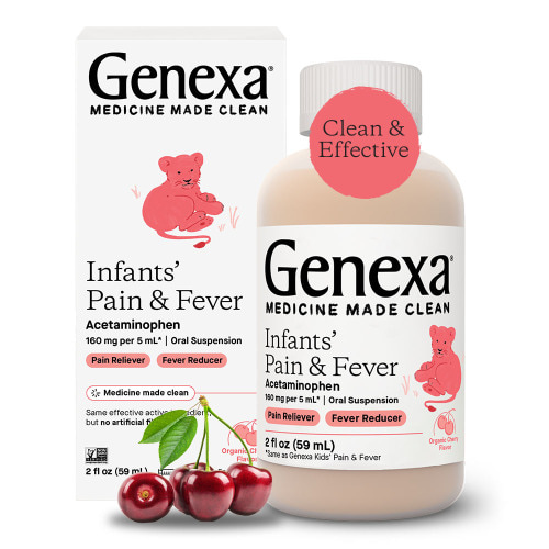Genexa Infants’ Pain & Fever Acetaminophen, 0% Artificial Additives, Cherry, 2 fl oz