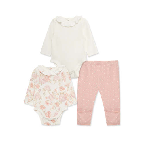 Fabulous Floral 3-Piece Bodysuit & Pant Set