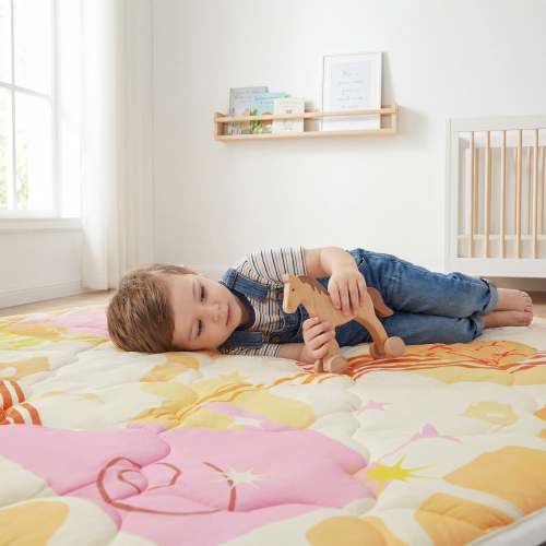 Quilted Comfort Baby Play Mat 1.5" Thick – Removable Cover, Non-Slip