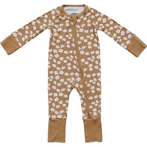 Mebie Baby Mustard Floral Bamboo Zipper