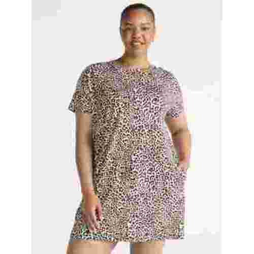Joyspun Women’s Sleep Shirt with Short Sleeves, Sizes S/M-2X/3X