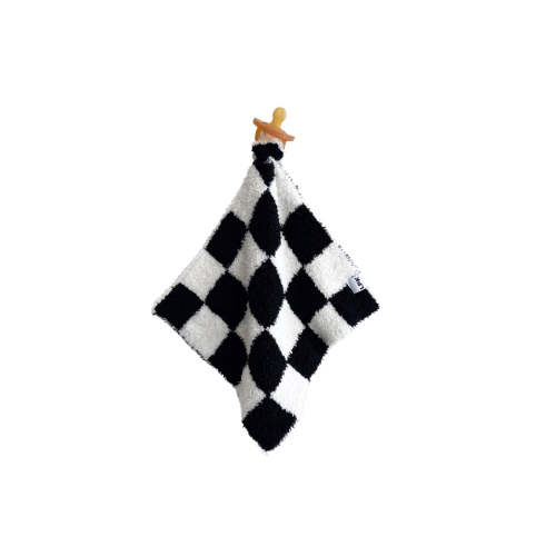 Checkered Plush Lovey | Black