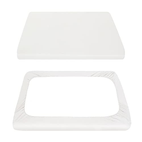 Pack N Play Sheets for 4moms, Organic Cotton Pack N Play Sheets Cover Compatible with 4moms Breeze Plus Playard & Breeze GO Playard, Playard Sheet Fits 28 x 40 Inch Mattress,White