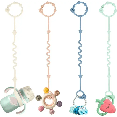Toy Straps for Baby,Silicone Setpacifier Clip,Applies to Car Seat Toy,Teether Toy,High Chair,Stroller Accessories,Baby Toy Clips,Cribs,Rocking Chair