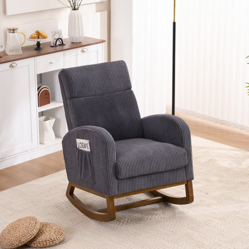 George Oliver Comfortable Fabric Lounge Rocking Chair, Living Room Corner Reading Rocking Chair & Reviews | Wayfair