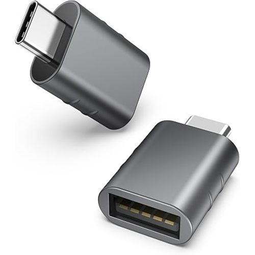 Syntech USB C to USB Adapter Pack of 2, USB 3.0 Female to Thunderbolt 4/3 Adapter Compatible with MacBook Pro Air 2024, Surface, iPad, iPhone, Galaxy Notebook, XPS and More Type C Devices, Space Grey