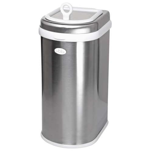 Ubbi Pet Odor-Locking Steel Waste Pail Cat Litter Disposal System, Chrome