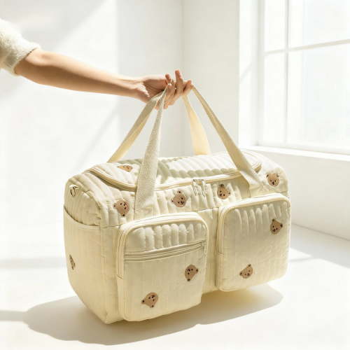 Diaper Bag Large Capacity Quilted Tote, Soft Hospital Maternity Bag for Travel and Everyday Use