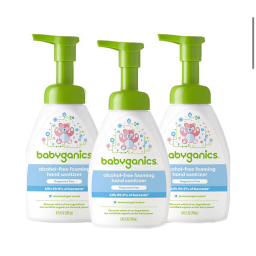 Babyganics Alcohol Free Foaming Hand Sanitizer Pump Fragrance Free -- 3 Pack - Vitacost