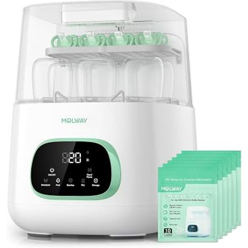 MOLWAY Upgraded Bottle Washer Pro, All-in-One Baby Bottle Washer and Sterilizer & Dryer, Cleaning Machine for Bottles, Pump Parts & Baby Essentials, Replaces Hand Washing, Mothers Day Gifts for Women