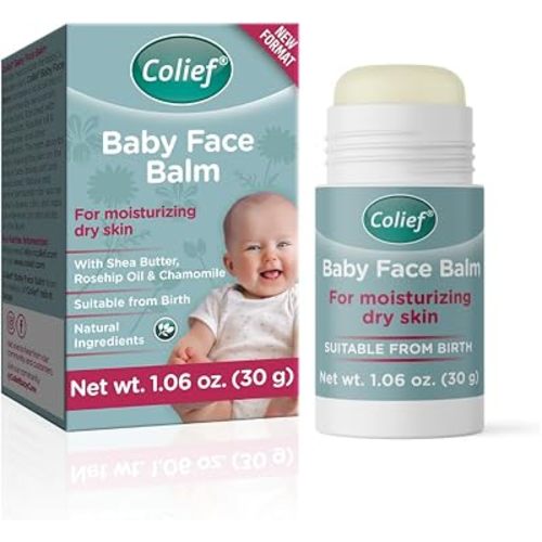 Colief Baby Face Balm Stick 30g | 100% Natural Shea Butter, Rosehip Oil, and Chamomile Coconut Oil | Gently Moisturise Baby's Dry & Sensitive Skin | for Babies from Birth