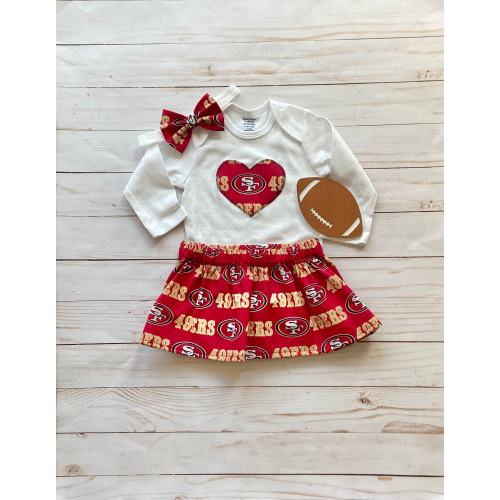 San Francisco 49ers Baby, 49ers Baby Girl, San Francisco 49ers Baby Outfit, 49ers Baby Skirt
